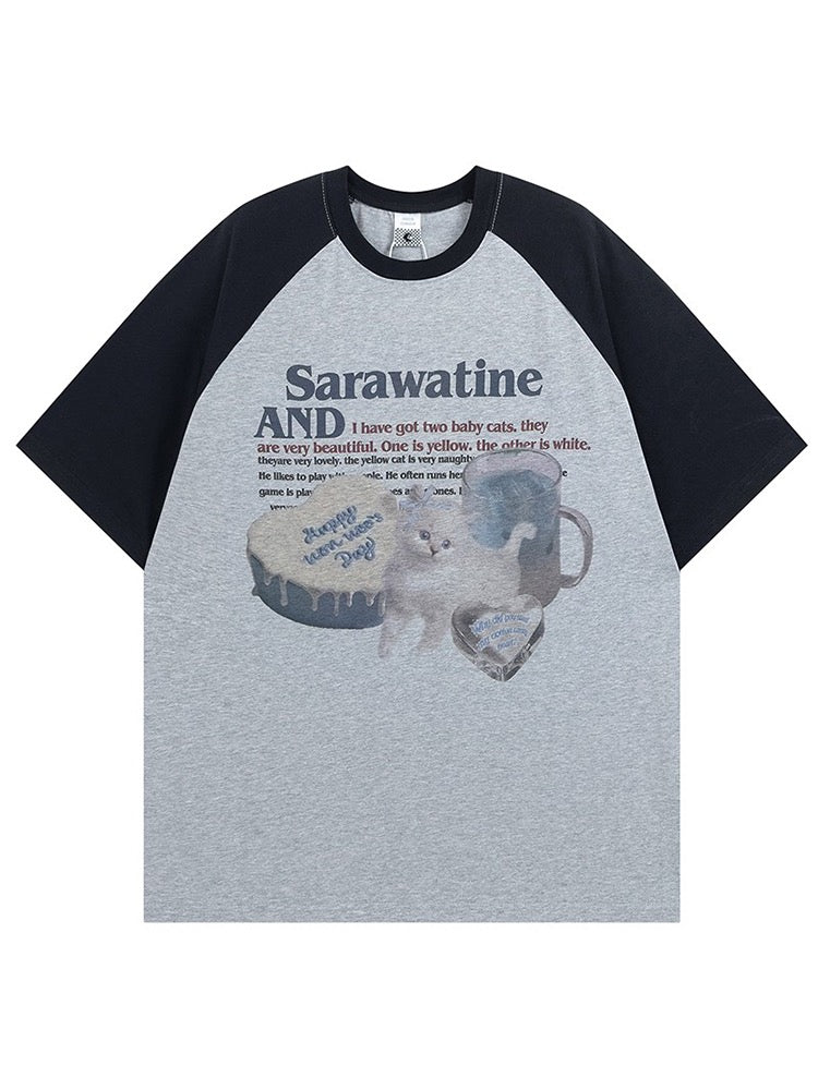2023夏アメリカ風ストリートは甘いですoversize学院風ゆったりTシャツ番号ZT176