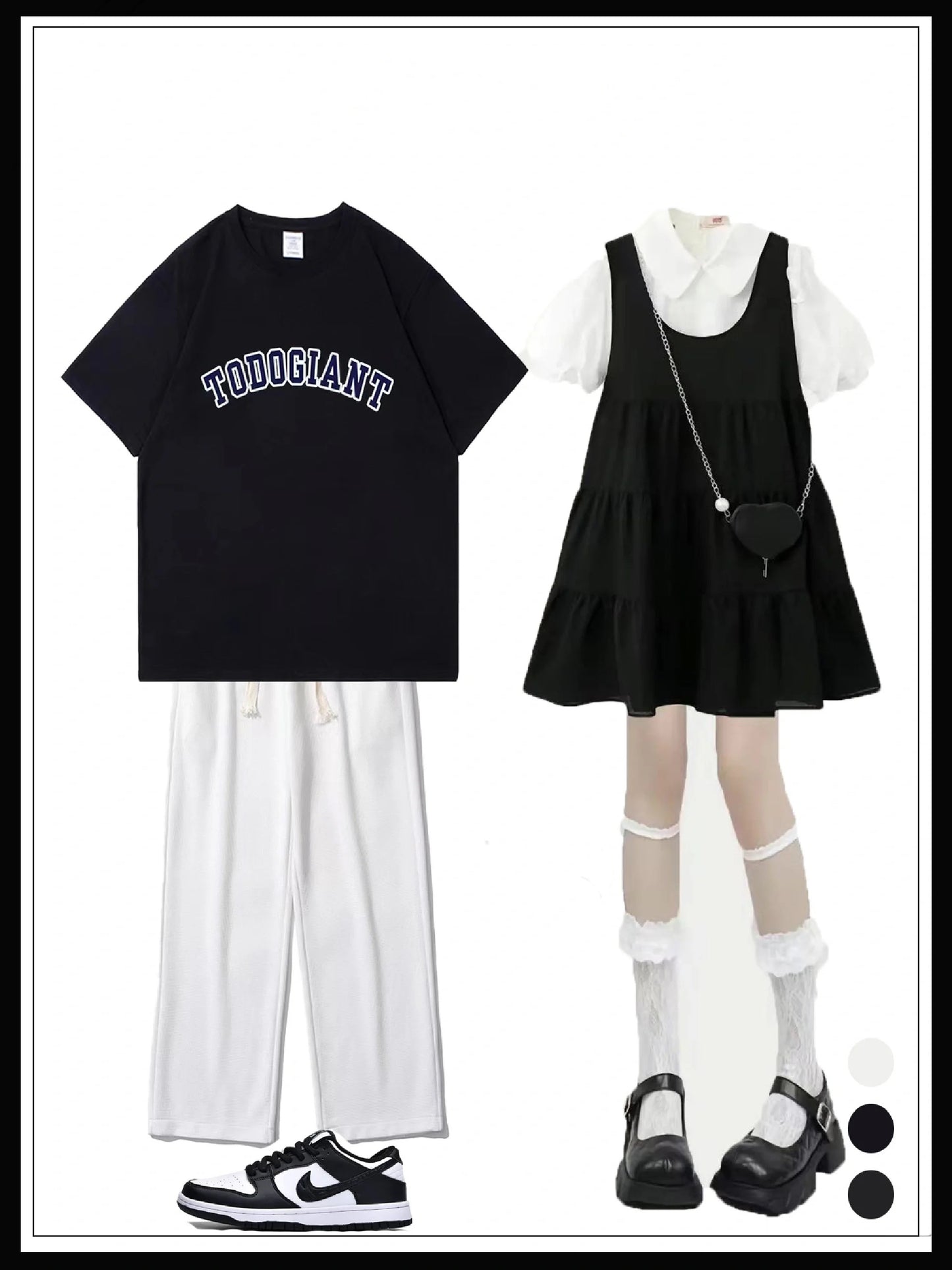 夏アメリカ風レトロストリートブラック半袖Tシャツ/ 2023年夏新作少女スイートなパフスリーブ上着+小柄な仙女ワンピース女番号ZT250