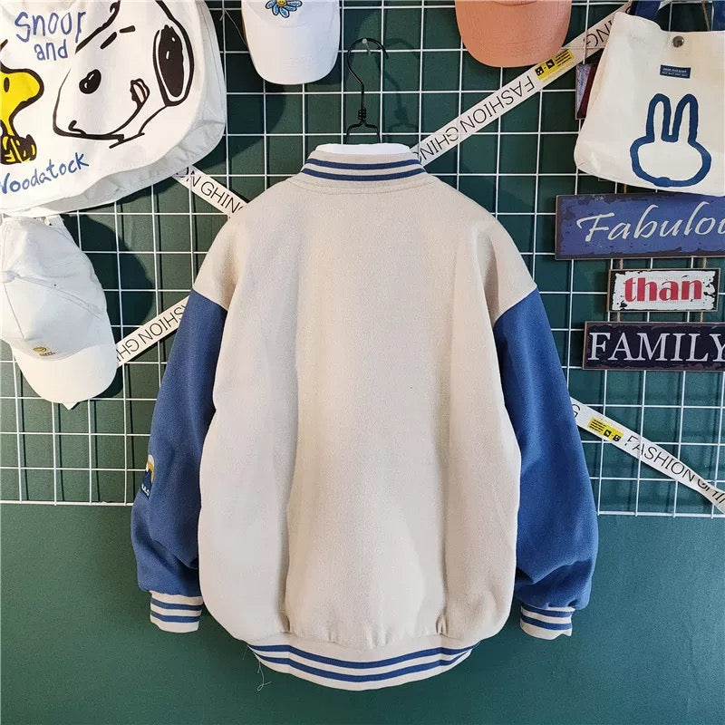 男女兼用刺繍ワッペン付きスタジアムジャンパー - レトロなカレッジ風フライトジャケット - カジュアルな野球ジャケット番号ZT681