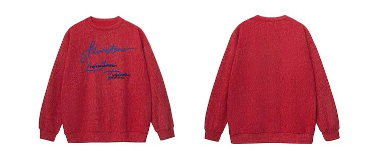 アメリカハイストリートヒップホップ刺繍アルファベットoversize丸首パーカー女性春秋上着番号ZT586