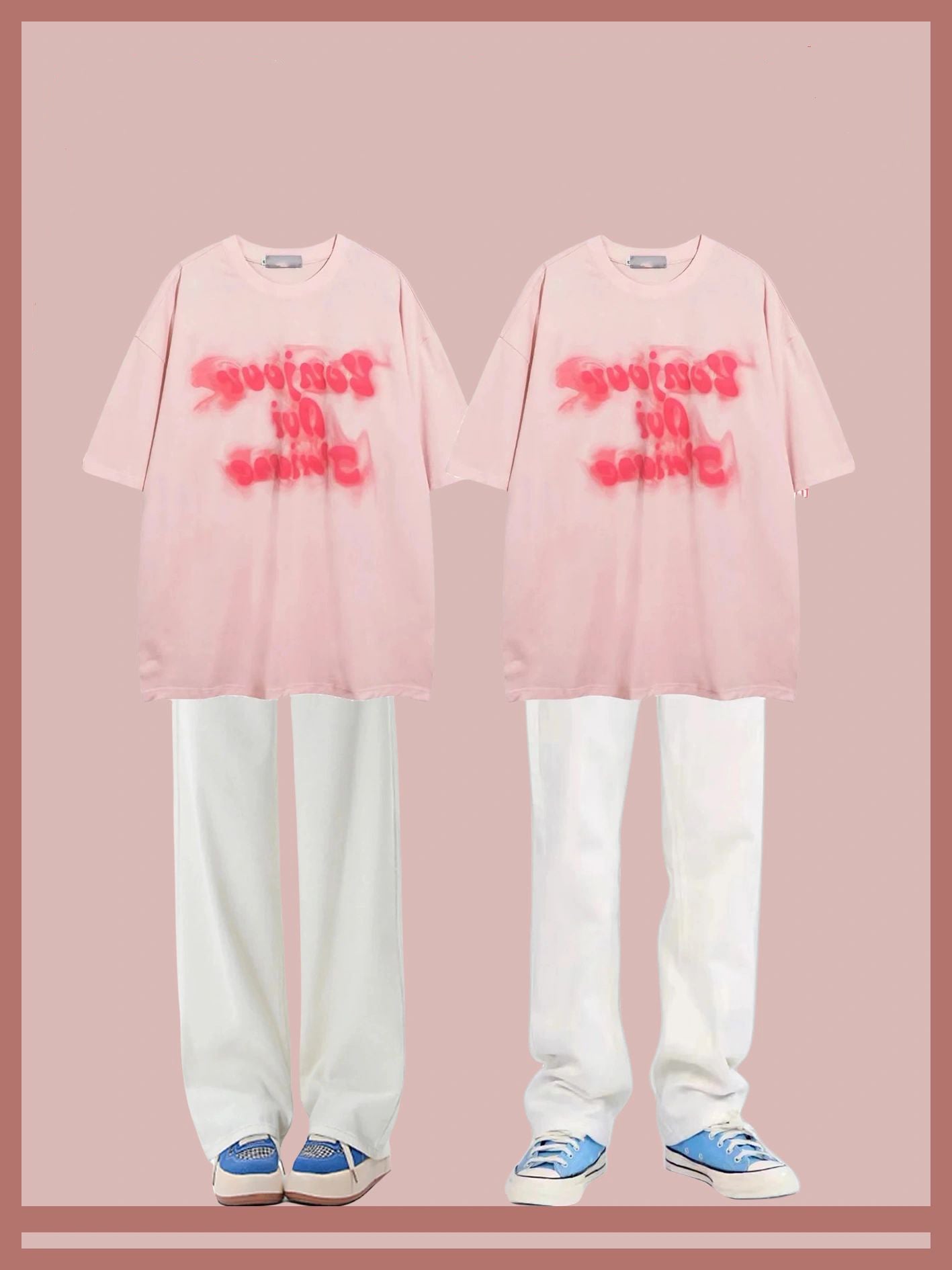 アメリカ式ハイストリート煙霧アルファベット半袖Tシャツ男ゆったり夏ヒップアップカップル上着番号ZT358