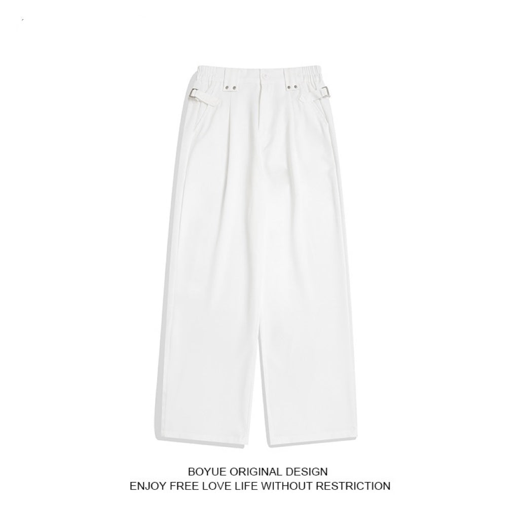アメリカ復古アルファベットプリントゆったりカップルPOLOカジュアル半袖Tシャツ/春夏カジュアルハイウエストストレートパンツ番号ZT36