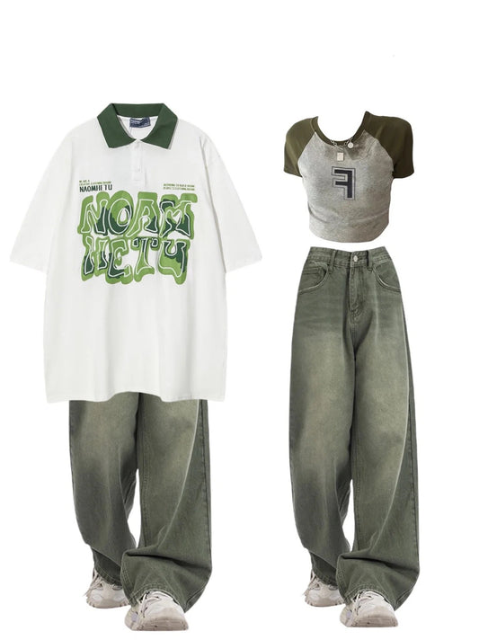 ラグラン袖半袖フォアショルダーTシャツショートタイプアメリカ式ハイウエストのへそ出し上着夏に着痩せする アメリカンヴィンテージトップス男女ゆったりペア半袖Tシャツ番号ZT135