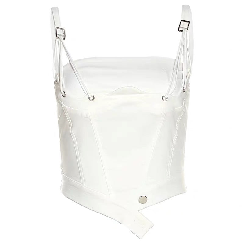 アメリカンヴィンテージセレブホワイトデザインファスナーPOLOシャツ半袖ペアルック上着 タンクトップセクシー背中見せタンクトップ コントラスト色フリルストレートパンツ女性夏米風カーゴロングパンツ番号 ZT472