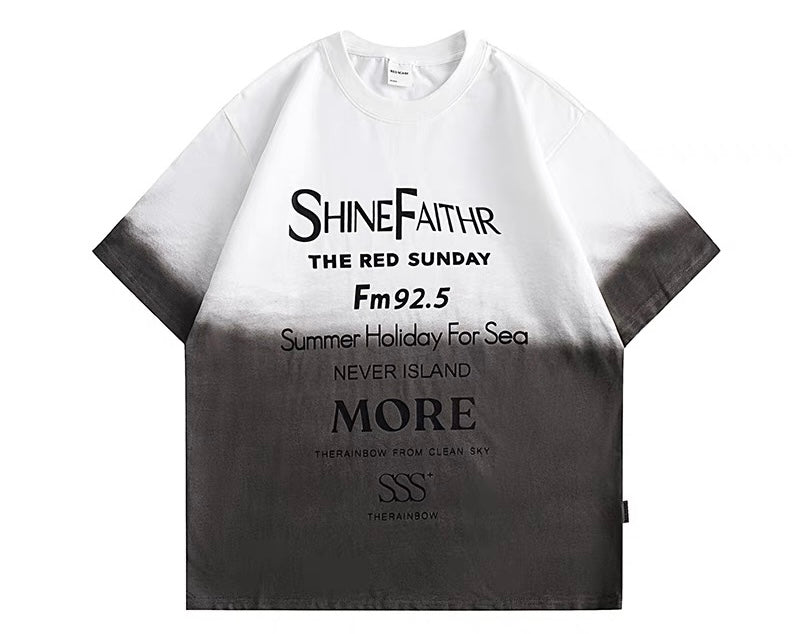 タイダイアルファベット半袖Tシャツ男女夏ストリートゆったりペアトップス番号ZT263