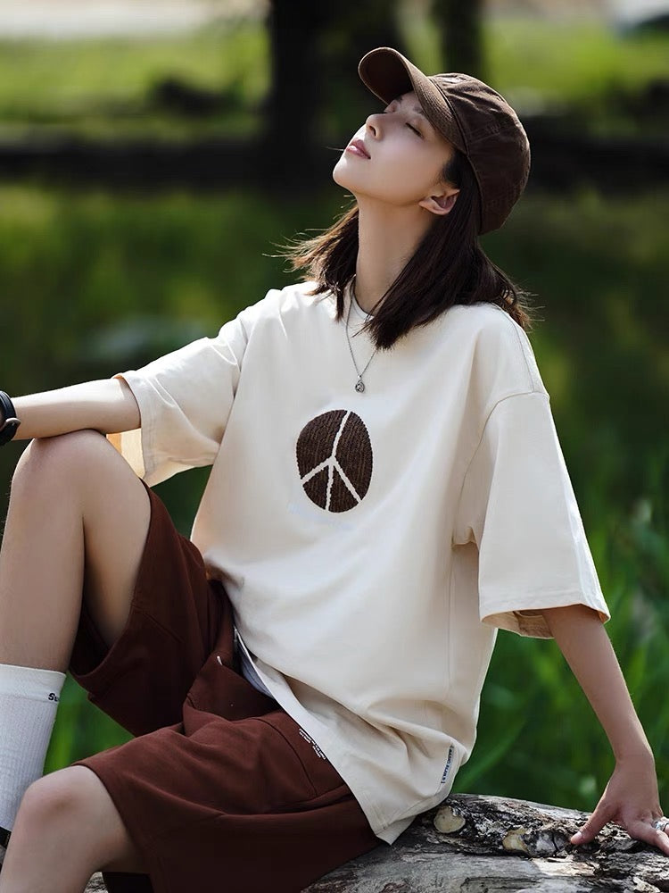 山系アウトドアニッチデザイン半袖Tシャツ男女純綿インナーシャツ パフ袖ウエストシェイプ新作ケーキスカートプリンセスワンピースハート型透かし彫りパフスカート番号ZT265