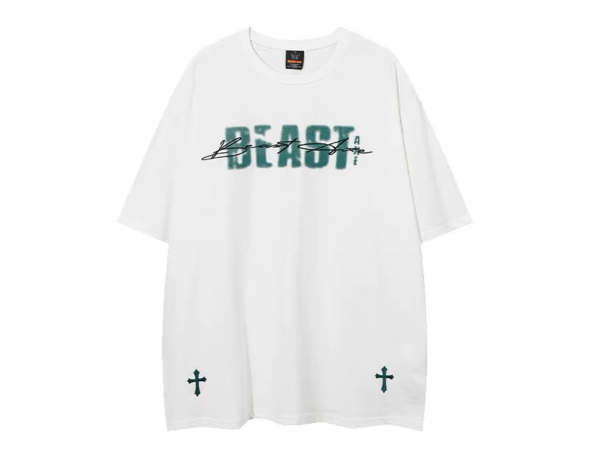 夏の新作ファッションブランドあいまいアルファベット半袖Tシャツ男女アメリカ式ゆったりコーディネート自在純綿Tシャツ番号ZT293