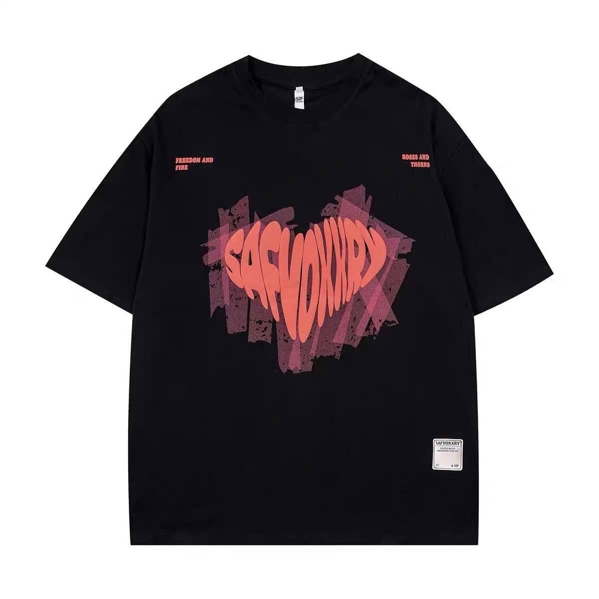 ハートカップルゆったりコーディネート自在Tシャツ男女insトレンドストリートヒップホップTシャツ番号ZT305