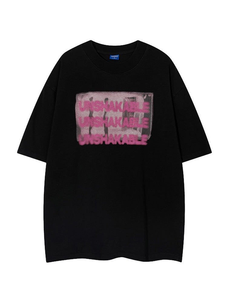 ストリートヒップホップグラフィティプリント半袖Tシャツ 新作ビンテージハイウエストジーンズゆったりストレートハイウエストカーゴパンツ/ 夏ギャル風ショート丈トップス番号ZT67
