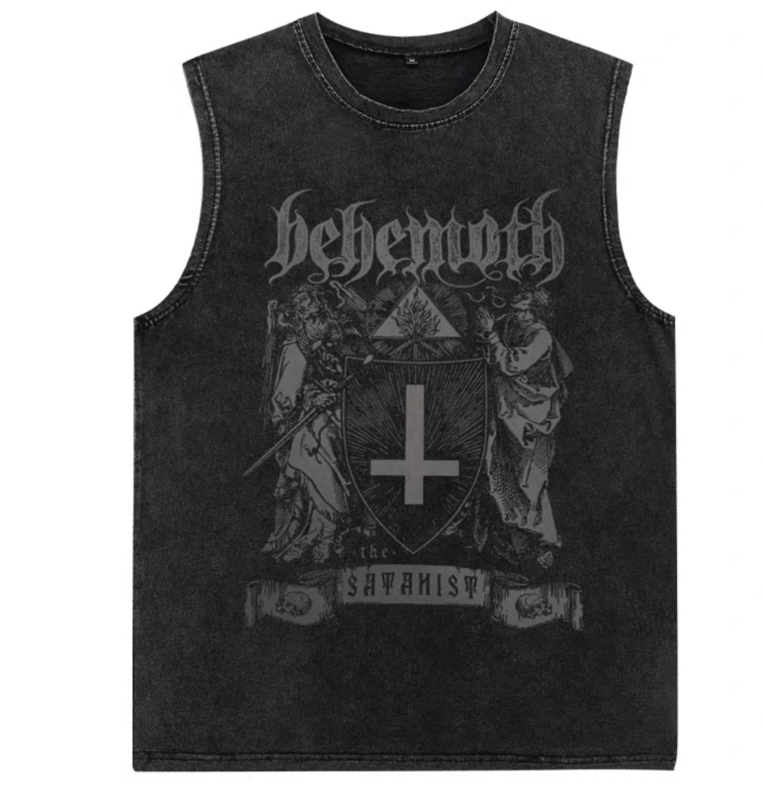 欧米ハイストリートhiphopウォッシュ加工古いノースリーブTシャツメンズファッションブランドヒップホップ着用insトレンドゆったりスポーツベスト番号ZT364