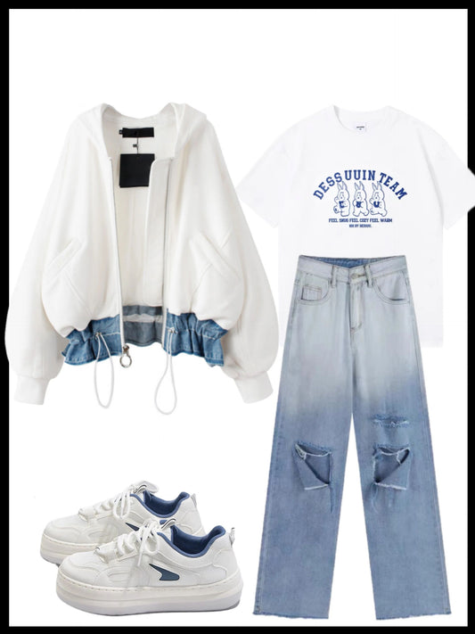 カジュアルでオシャレなスーツ女性2023新作早春ストリートファッションパーカ番号ZT440