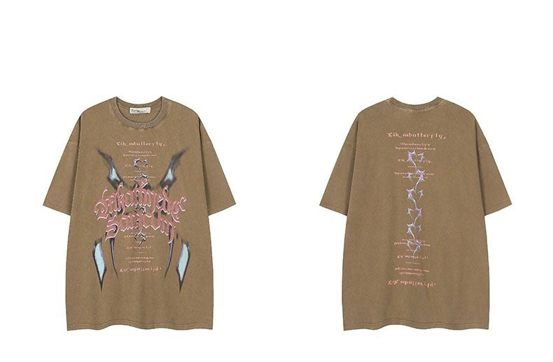夏欧米レトロハイストリートヒップホップ半袖Tシャツinsトレンドブランドゆったり半袖上着/欧米vibe風ハイストリートジーンズinsトレンドブランドのゆったりストレートパンツ番号ZT340