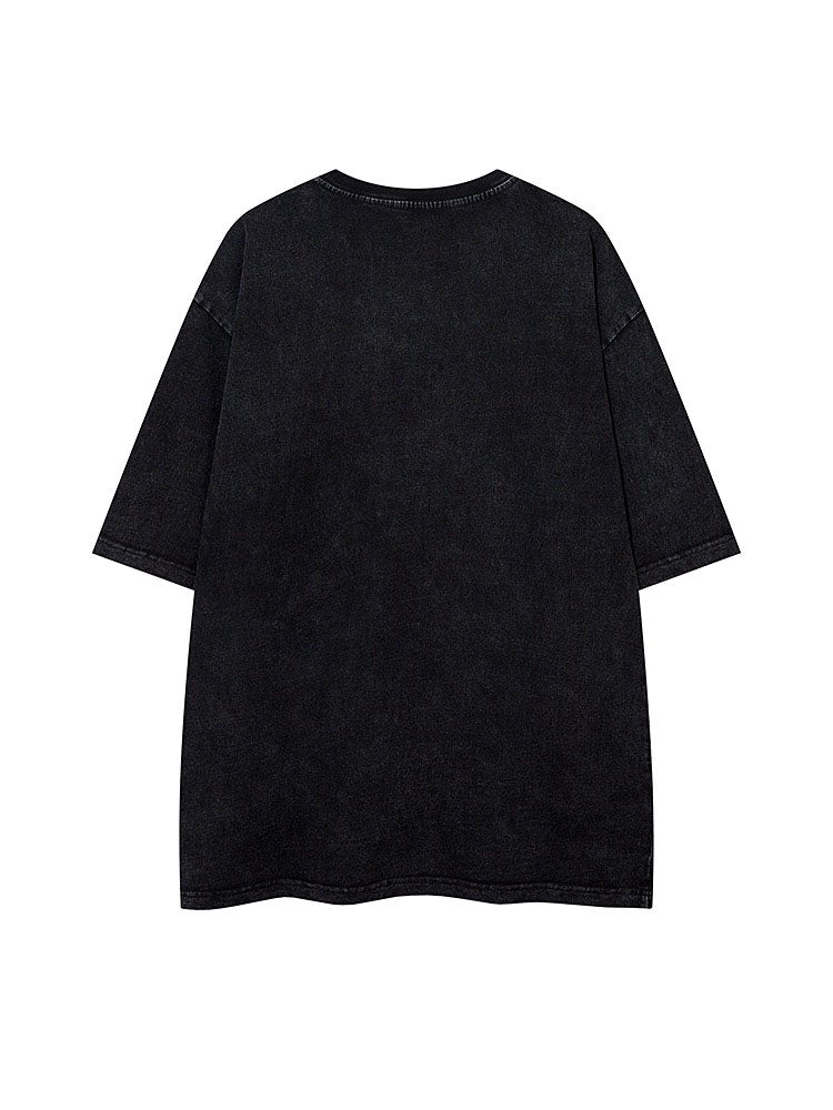 夏ヒップホップハイストリートoversize半袖Tシャツ/夏ギャル黒連ニッチデザイン半袖上着番号ZT187