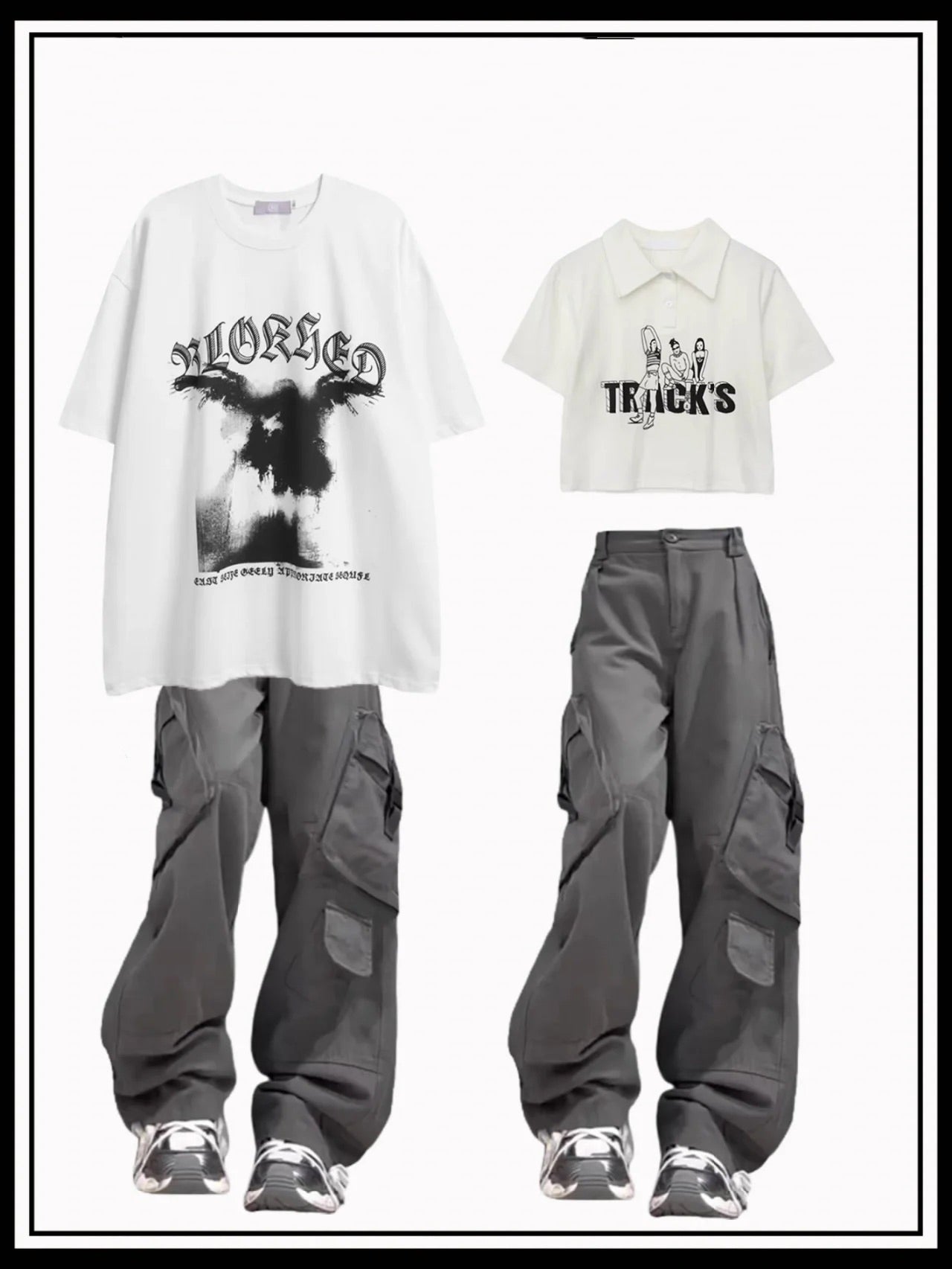 2023夏アメリカ風ゆったりカップル半袖ホワイトTシャツ/2023年夏ビッグサイズショートタイプ上着番号ZT163
