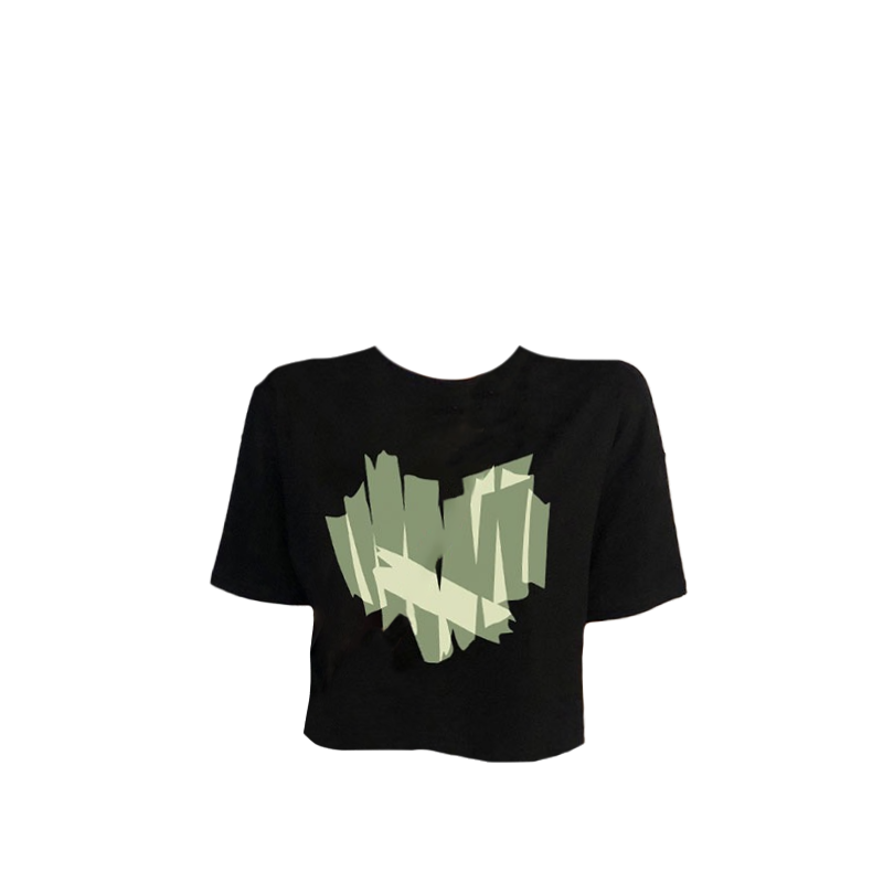 2023夏ハイウエストショートタイプブラックTシャツ番号ZT161