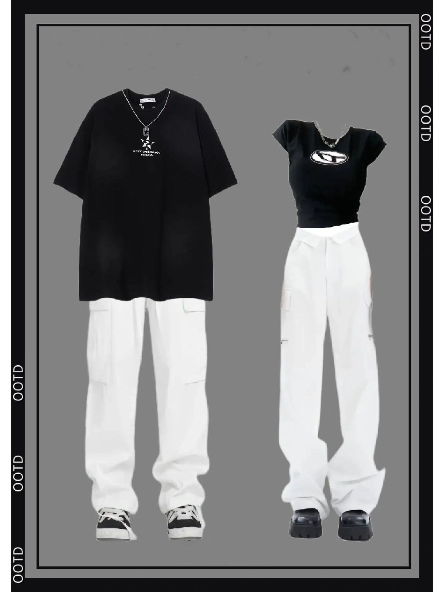 気品チェーン半袖Tシャツ日本風シンプルcos風アルファベットトレンド半袖/夏しっとりとした氷結速乾カジュアルカーゴパラブレットワイドレッグスポーツひも薄手ロングパンツ番号ZT327