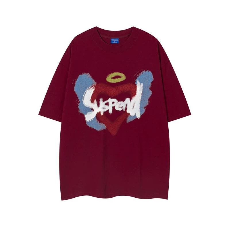 アメリカinsトレンドブランド復古プリントTシャツ女性ゆったりタイプストリートトレンドヒップホップ夏カジュアル学生半袖番号ZT347