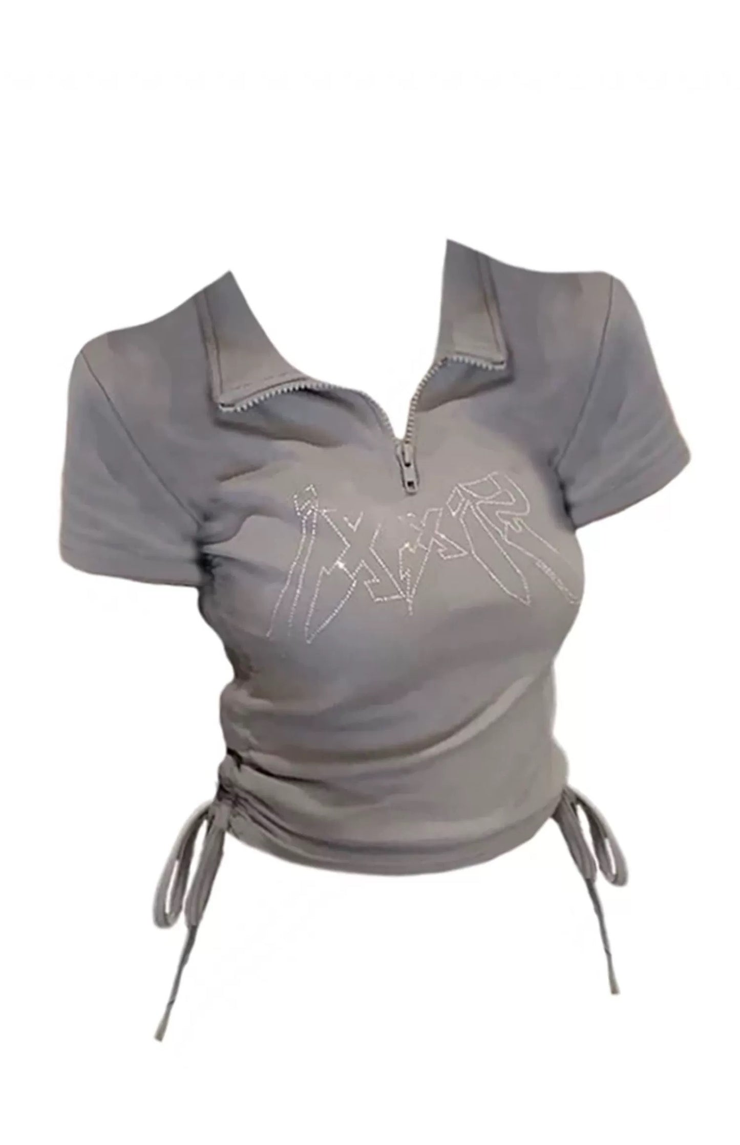 アメリカンクラシックスポーツカジュアル古いTシャツファッションブランドゆったりしたハイストリートpolo襟半袖夏ins/アメリカンクラシックストラップPOLOネックダイヤ半袖夏ギャル正肩痩せ上着番号ZT270