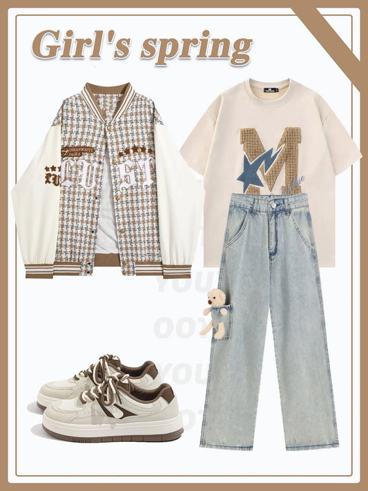 春秋アメリカンヴィンテージのジャケットコート/夏復古ゆったりコーディネート自在半袖Tシャツ番号ZT38