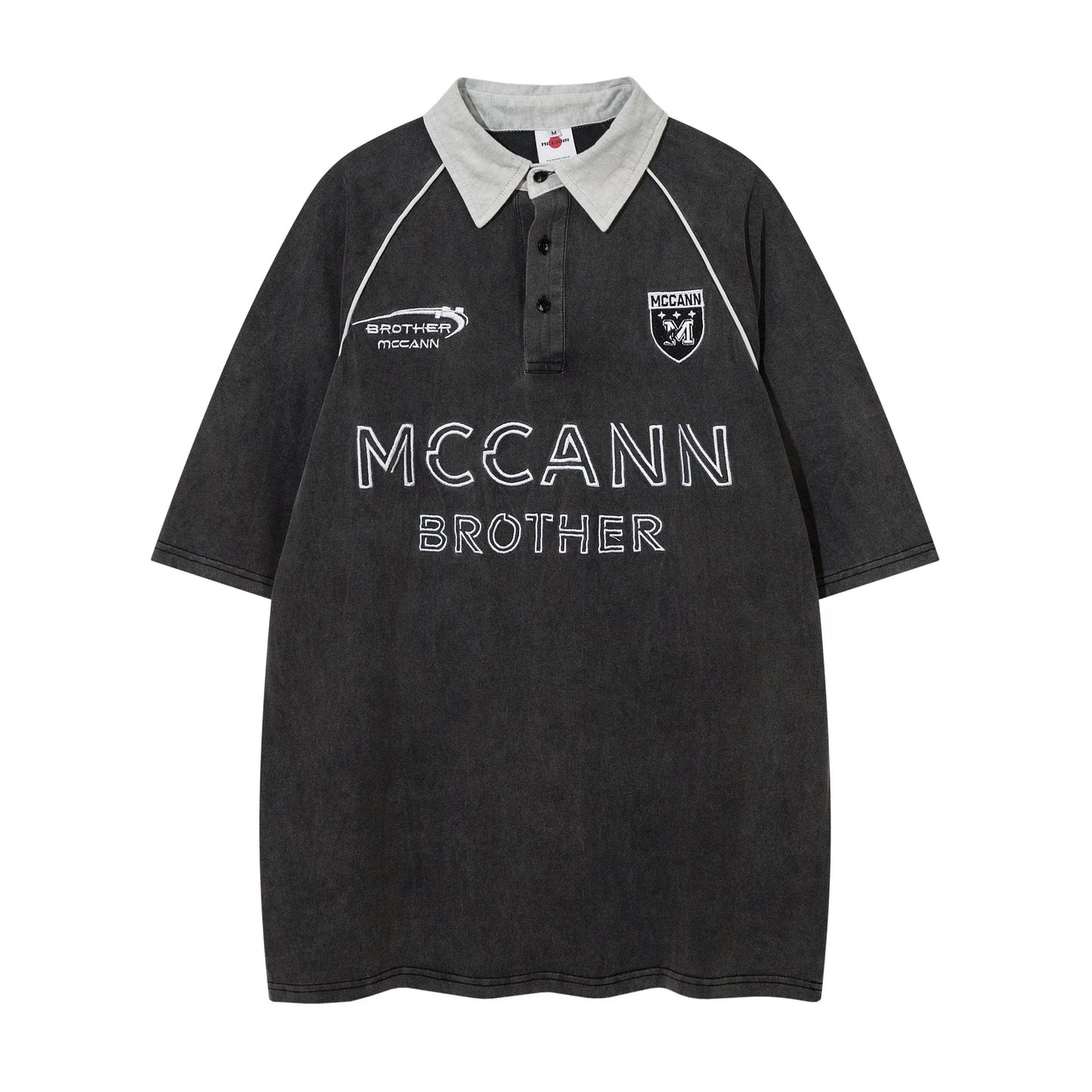 アメリカンクラシックスポーツカジュアル古いTシャツファッションブランドゆったりしたハイストリートpolo襟半袖夏ins/アメリカンクラシックストラップPOLOネックダイヤ半袖夏ギャル正肩痩せ上着番号ZT270