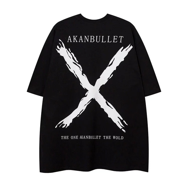 夏アメリカンダークブラックヴィンテージフラワー半袖vintageゆったりハイストリートTシャツ/夏の新作ウエストシェイプ着痩せヒップアップスカートカジュアルインナースカートトレンド番号ZT285