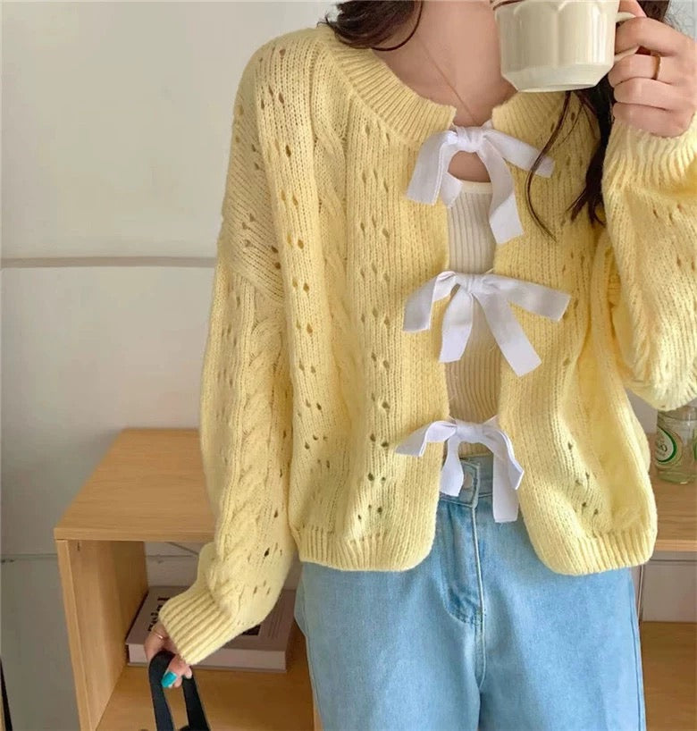 透かし編肩ひもニットカーディガン女性ゆったりコート新作ラウンドネック復古やさしいコート番号ZT465