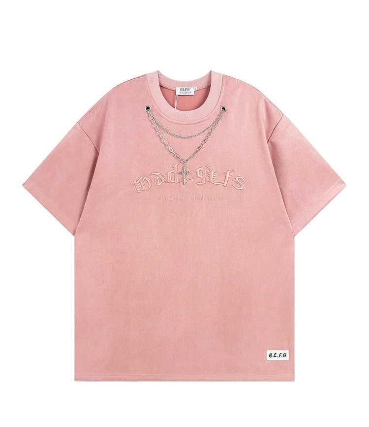 アメリカ式アルファベット刺繍スエードネックレス半袖Tシャツゆったりヒップホップカップル半袖/アメリカンホワイトカーゴパンツ夏2023新作クラシックハイウエスト着痩せストレートワイドパンツ番号ZT429