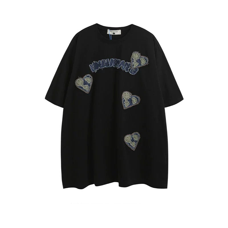 アメリカンヴィンテージデニムフィット半袖Tシャツ夏服ブランドゆったり怠けカップルtee/正肩半袖Tシャツ女性夏寒色系スリム着痩せデザイン高級感あるミニショートトップス/アメリカ式ハイストリートinsトレンドマイクロパンツ2023新作春秋ウォッシュ復古ゆったりストレートワイドパンツ番号ZT351
