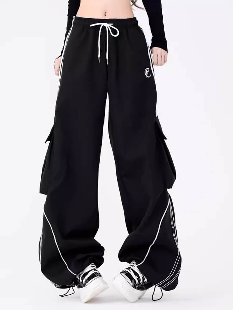 スタイリッシュVネック長袖Tシャツ 女性用スポーツストライプカジュアルトップス/ファッションルーズフィットジョギングパンツ 男女兼用ストライプデザインカジュアルパンツ番号ZT711