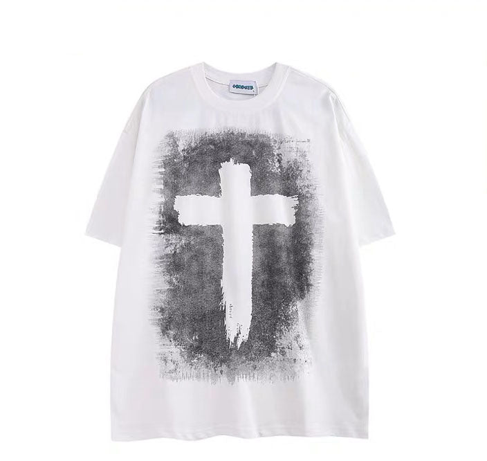 アメリカンストリートヒップホッププリント半袖Tシャツゆったりbf怠け者風カップルカジュアル/韓国風スーツ女性2023新作気品コーディネート自在カーディガンコートチュニック付きインナーバッグヒップワンピース番号ZT300