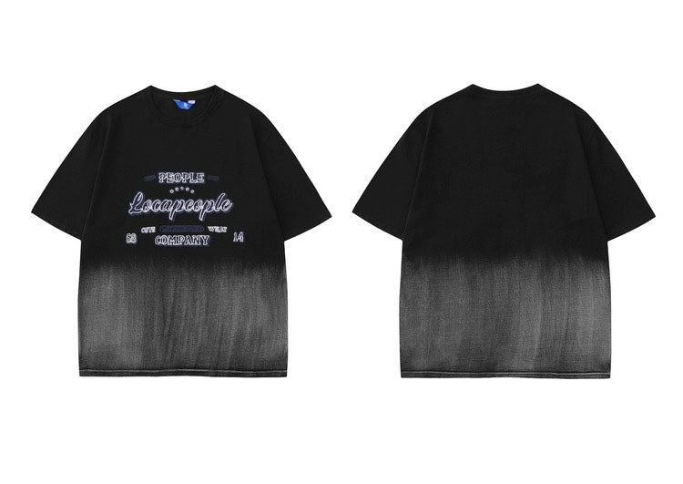 アメリカ風フロッキーグラデーション復古半袖ゆったり夏カップルTシャツ/ノースリーブショートタイプキャミソール女夏insスリムプリント甘辛妹インナー上着番号ZT339