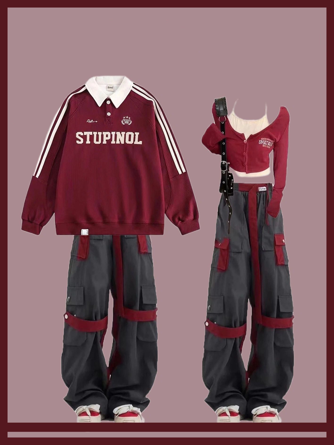 トレンドレトロスポーツシリーズボール服ポロシャツ2023新作ゆったりとした刺繍アルファベット長袖カップルトレンド/アメリカ風フェイクレッドニットTシャツレディース秋夏ショートタイプスリム着痩せデザイン小衆上着番号ZT590
