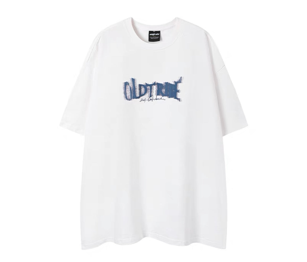 夏アメリカンヴィンテージハイストリートエンジェルプリント半袖Tシャツ/夏薄手アメリカンビンテージ風デザインワイド脚穴あきパンツ番号ZT286