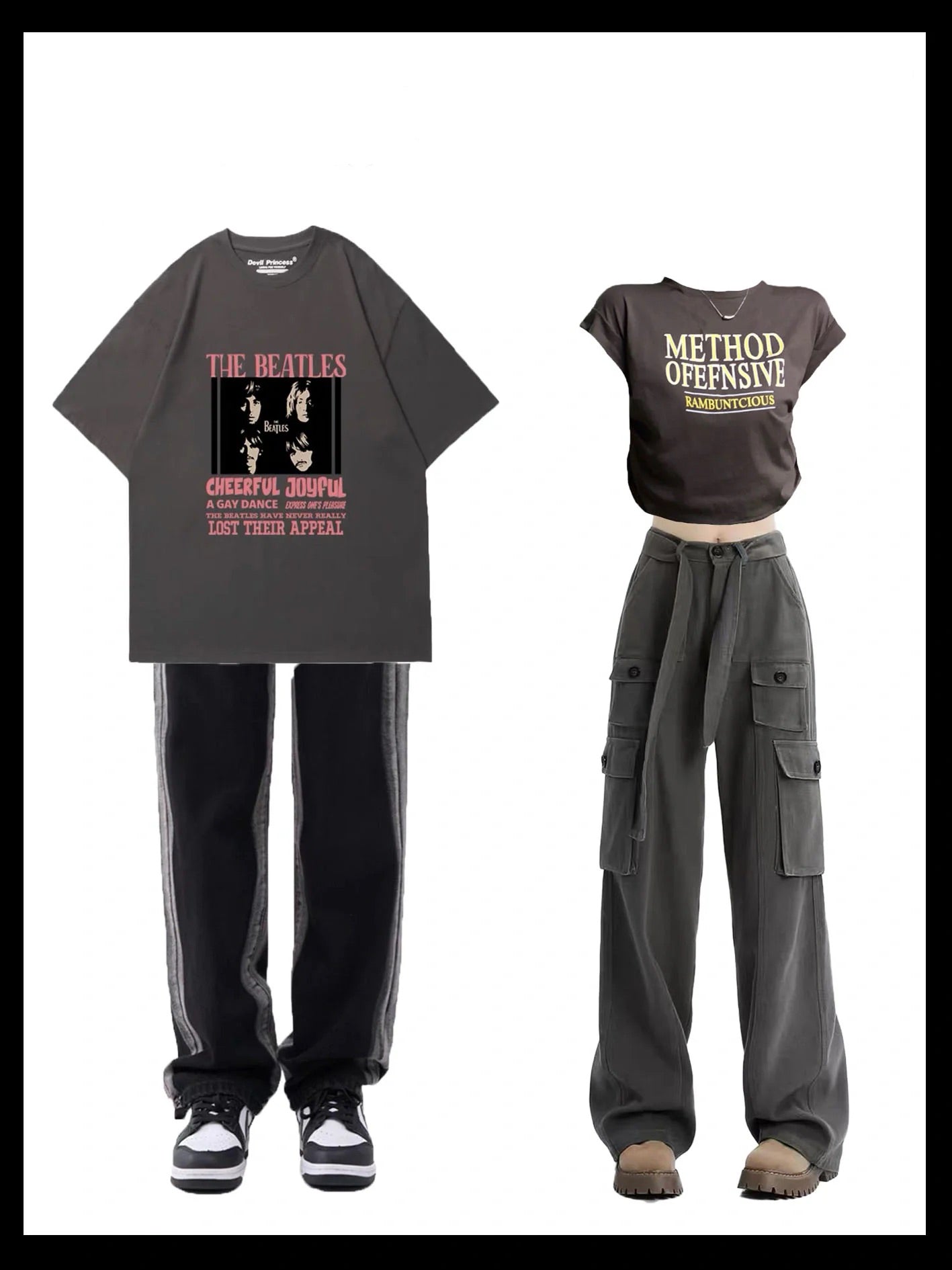 サマーアメリカンゆったり半袖Tシャツ/夏アメリカビンテージ風ボーダーブラックジーンズ番号ZT74