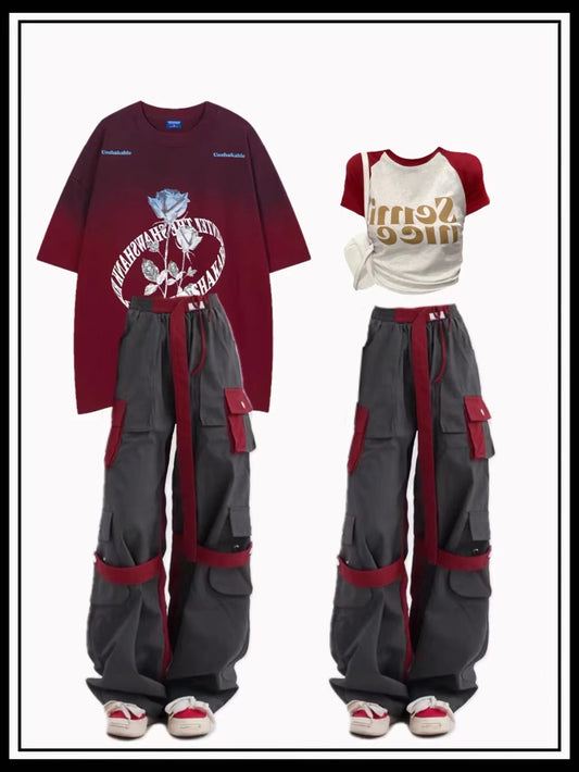 2023夏アメリカンヴィンテージゆったりカップル半袖Tシャツ番号ZT165