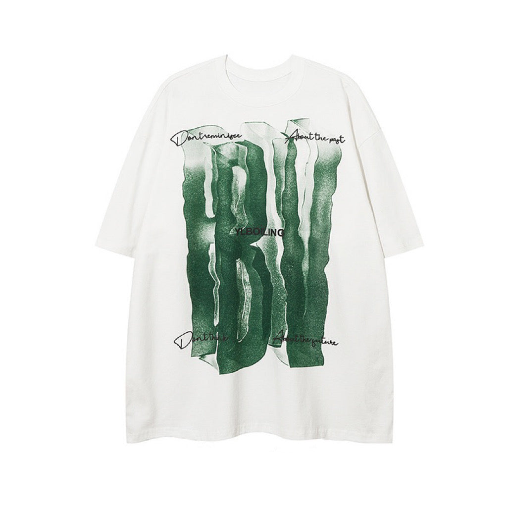 欧米ヒップホップアルファベット落書きプリント半袖Tシャツゆったりカップルカジュアルコーディネート自在番号ZT144