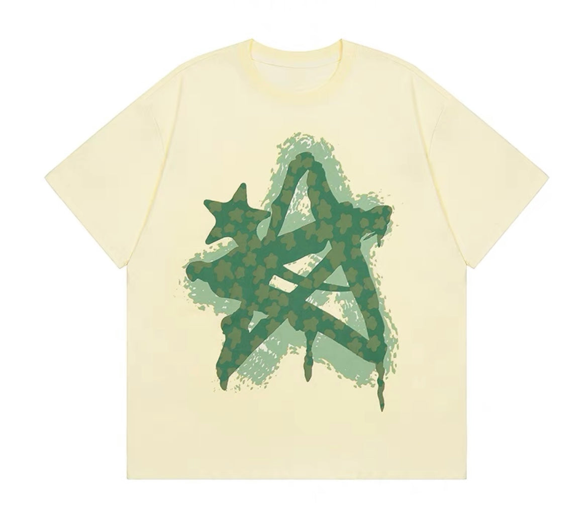 2023新作上着低身長アプリコットTシャツ女性用ワイドショルダーラウンドネック半袖 グリーンのカーゴパンツ女性夏のアメリカ式の高い街で多くのポケットoversizeゆったりとしたコーディネート自在のカジュアルパンツ番号ZT149