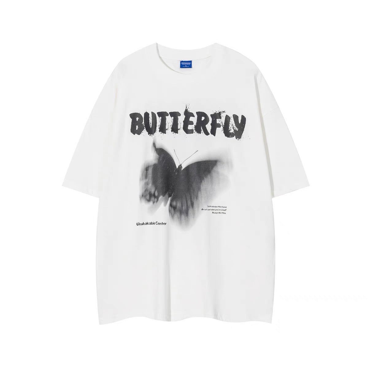 ヒップホップバタフライグラフィティ半袖Tシャツ アルファベットプリント半袖Tシャツ女性アメリカ風甘辛切替上着スリムショートタイプTシャツ番号ZT192