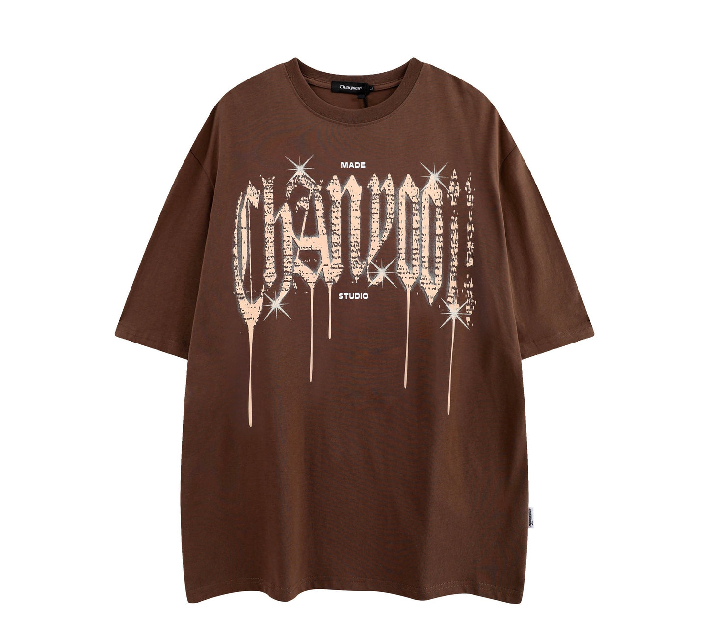 アルファベット落書き半袖Tシャツ女性夏のハイストリートoversizeカジュアルなペアルック半袖Tシャツ ワイドレッグカジュアルパンツゆったりコーディネート自在ストレートカーゴパンツ男女トレンド番号ZT210