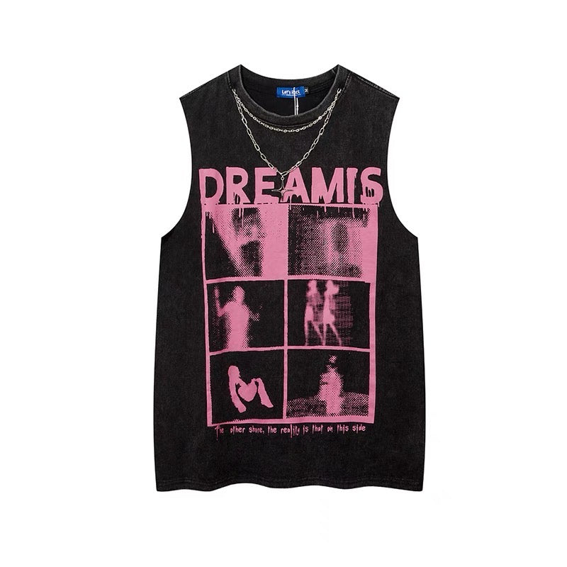 アメリカンアイデアプリントペアノースリーブTシャツサマースポーツタンクトップ番号ZT229