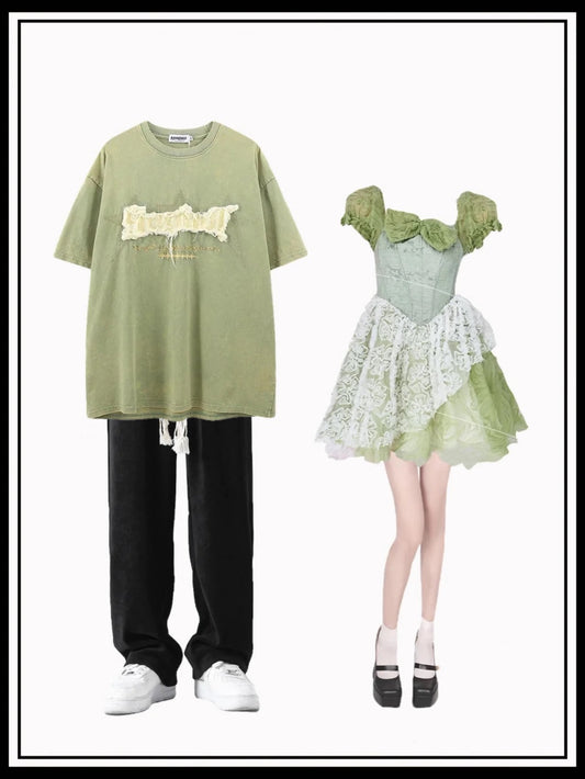 ビンテージ加工古いボアアルファベット夏半袖アメリカンストリートヒップホップカップルteeシャツウォッシュ加工ストリートTシャツ番号ZT243