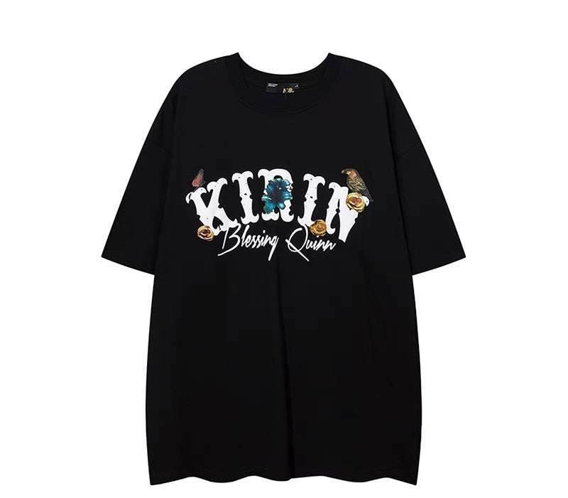 アメリカンハイストリートヴィンテージ花柄プリント半袖Tシャツ男女同デザイン夏 スポーツスウェットパンツワイドストレートゆったりカジュアルパンツアメリカ式大型長ズボン スイート風ハートキャミソール女性インナー着用純欲ギャルショートタイプ カーゴパンツ夏欧米ストリートヒップポケットデザインゆったりストレートパンツ番号ZT244