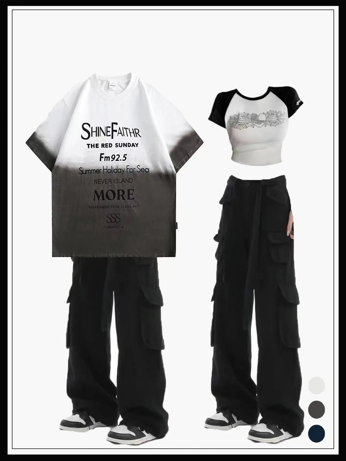 タイダイアルファベット半袖Tシャツ男女夏ストリートゆったりペアトップス番号ZT263