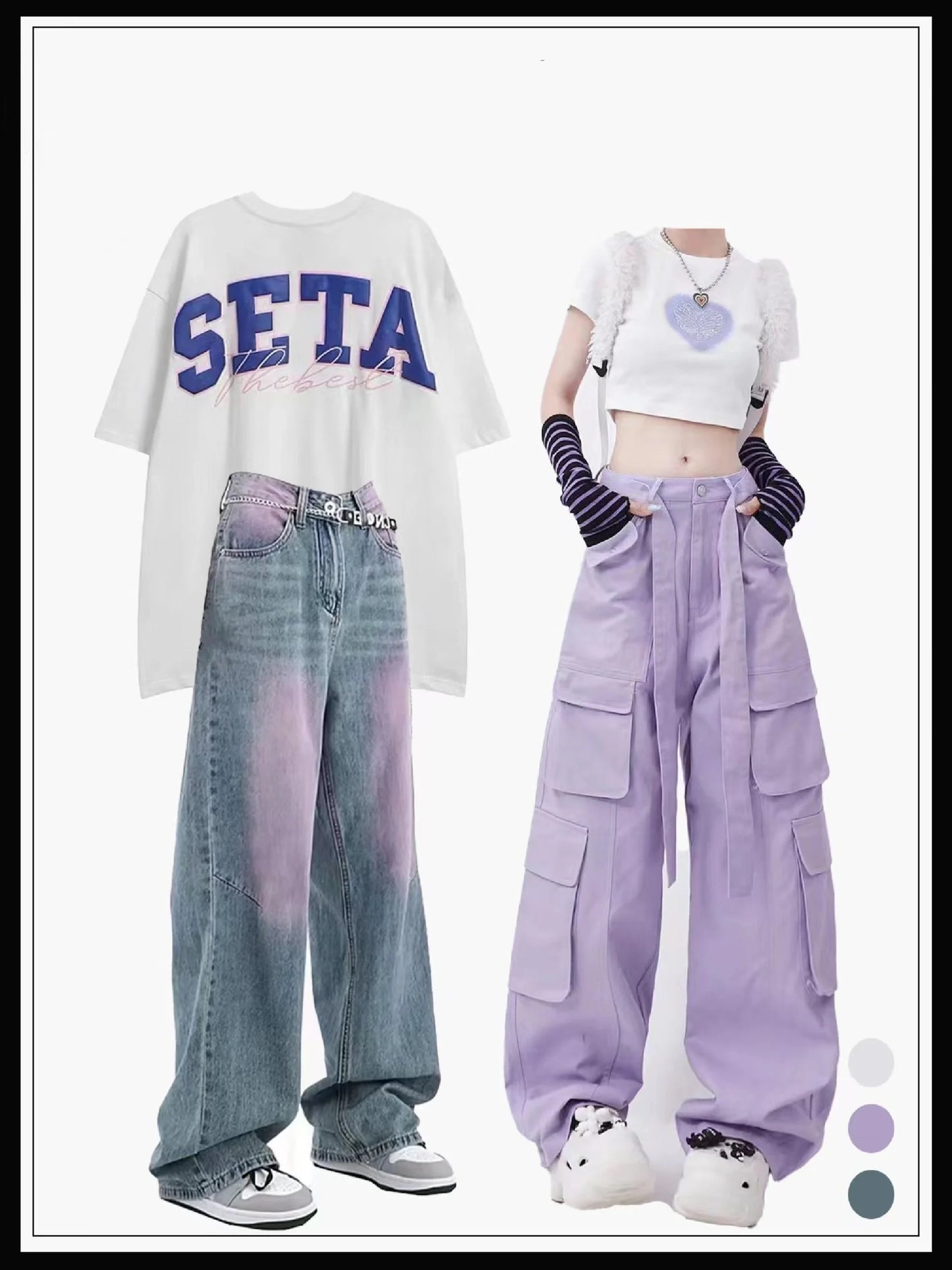 アメリカ風甘辛正肩半袖Tシャツ純綿へそ出し半袖上着 カーゴパンツ女性夏複数ポケット編上げ飾り気だるいコーディネート自在カジュアルパンツ番号ZT257
