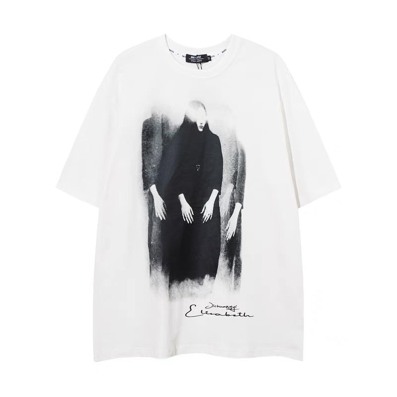 アメリカン半袖夏Tシャツユニークな上着 ビッグサイズ正肩女性半袖Tシャツ2023新作夏太ったmmショートタイプ着痩せ上着番号ZT277
