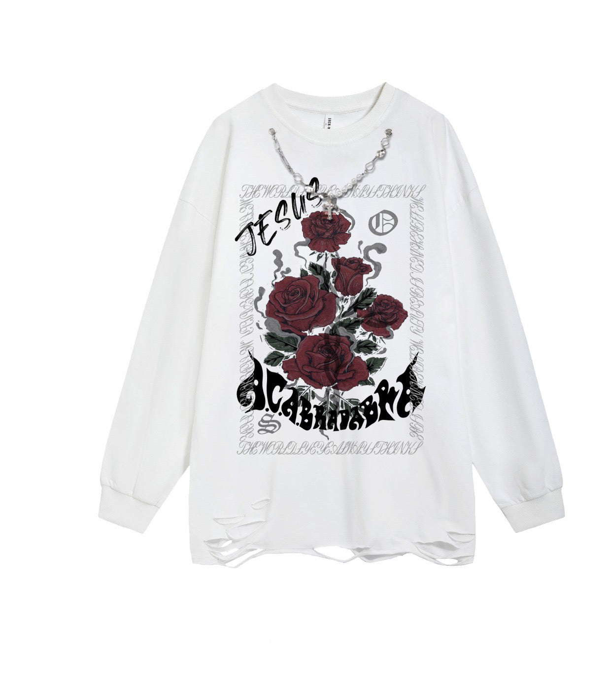 熊ちゃん混合色野球服学院風ジャケットコート アメリカンヴィンテージウォッシュ復古長袖TシャツBFパーカー ハイウエストのワイドレッグデニム細見せドレープ感のあるゆったりストレートパンツ番号ZT46