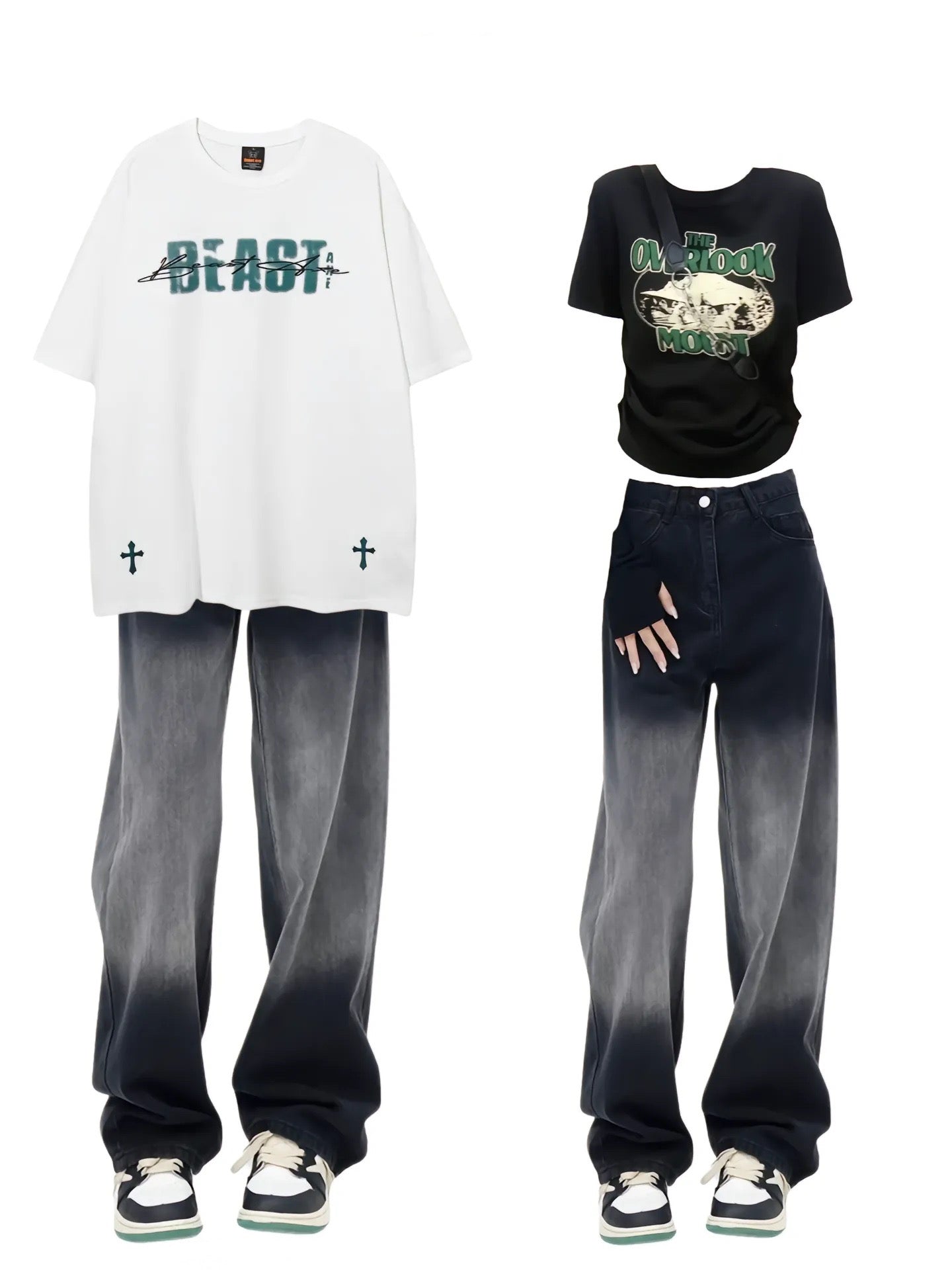 夏の新作ファッションブランドあいまいアルファベット半袖Tシャツ男女アメリカ式ゆったりコーディネート自在純綿Tシャツ番号ZT293