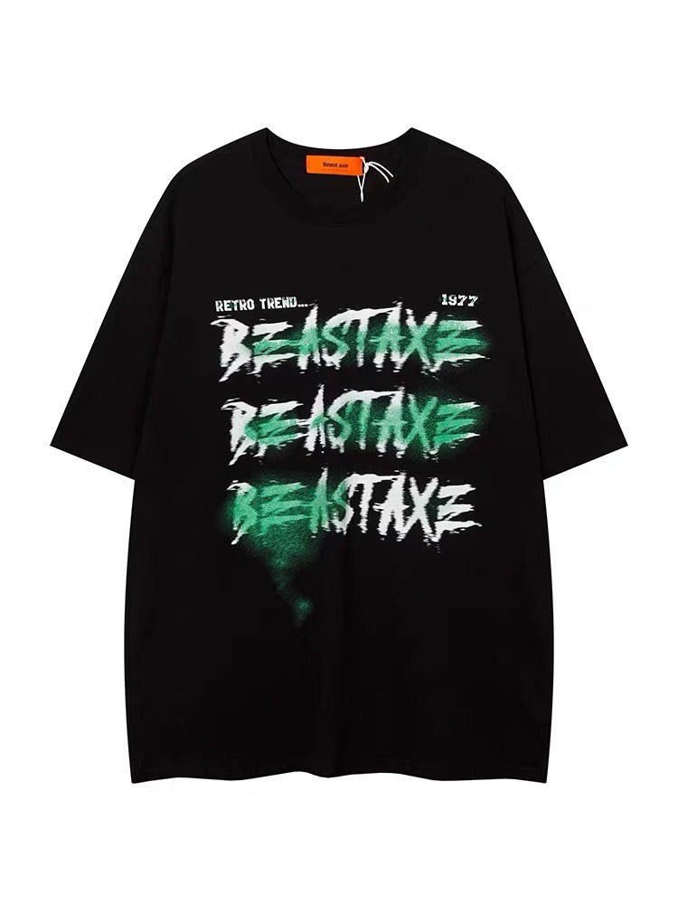欧米ハイストリート落書きヒップホップ半袖Tシャツ男2023 2023新作夏半袖ハート型ショートタイプラウンドネックTシャツスイートなギャルTシャツ上着バカ売れ番号ZT312
