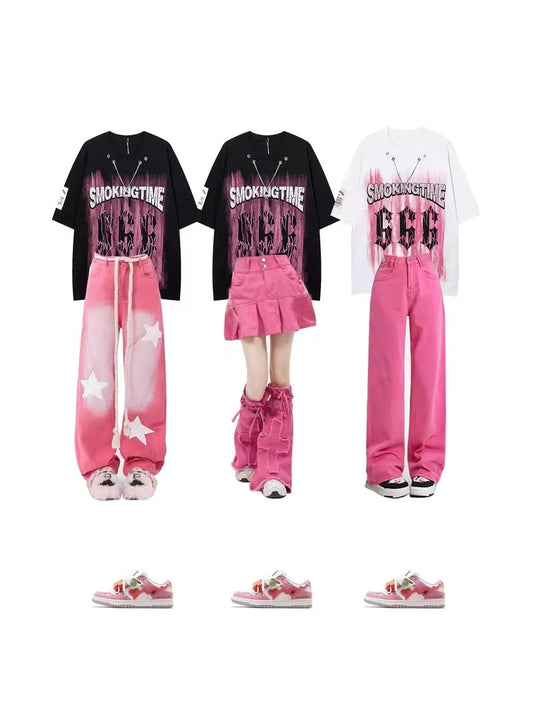 オリジナルファッションブランドvibe風666デジタルプリント半袖Tシャツストリートトレンドヒップホップins番号ZT337