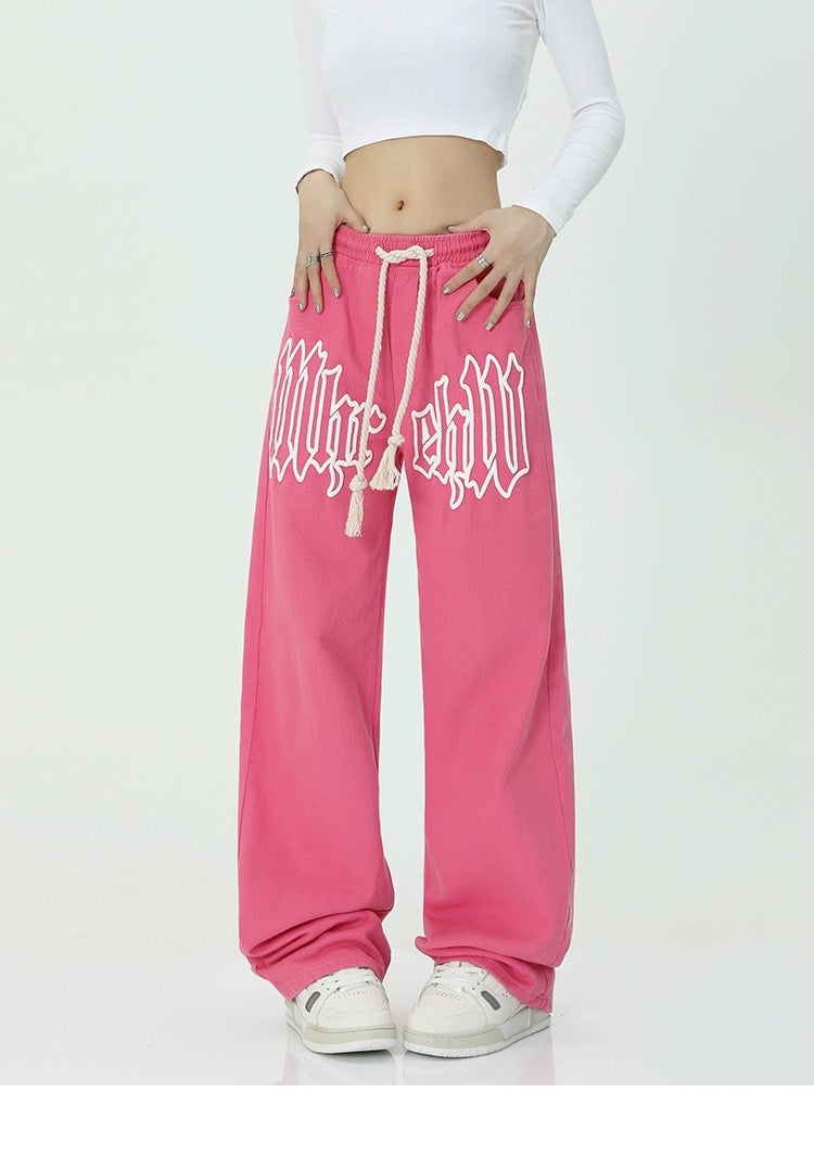 オリジナル星子犬プリントラグラン半袖Tシャツ男女ゆったりコーディネート自在ペア半袖 アメリカビンテージvibeパンツinsハイストリートジーンズ欧米hiphopワイドパンツ番号ZT369